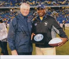 Naval Academy Athletic Director Chuck Gladchuk and Vince McBeth at the Navy-Marine Corps All-Stadium Team Induction Ceremony, Annapolis, MD